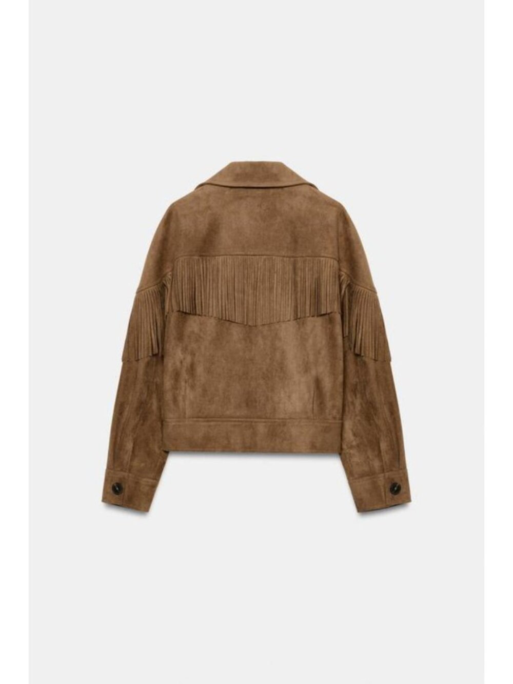 ZARA FRINGED FAUX SUEDE JACKET - Picture 4 of 5